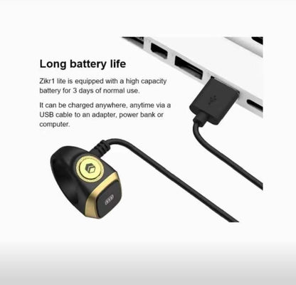 Smart Digital Tasbih Ring – OLED Display | Finger Zikr Counter (Black)